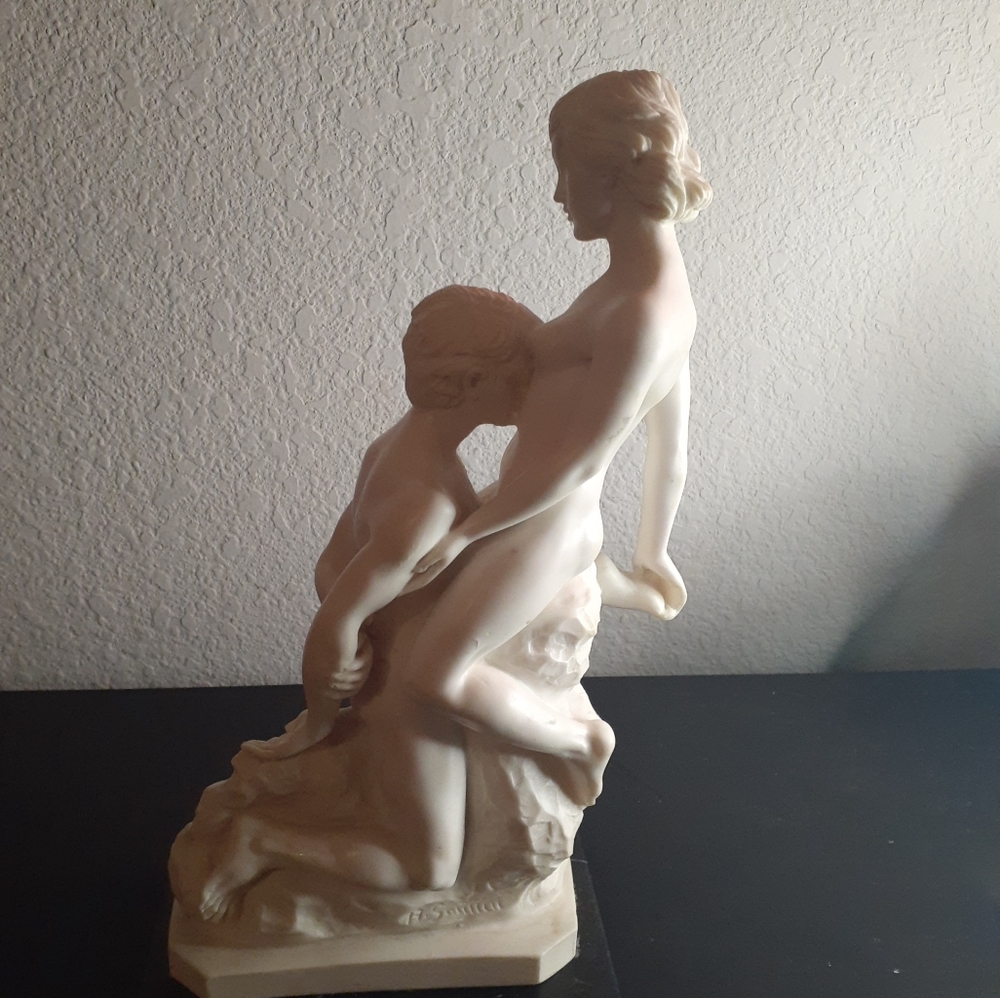 GORGEOUS Santini Italy Genuine Carrara Marble 12" RODIN KISS 1886 Replica.